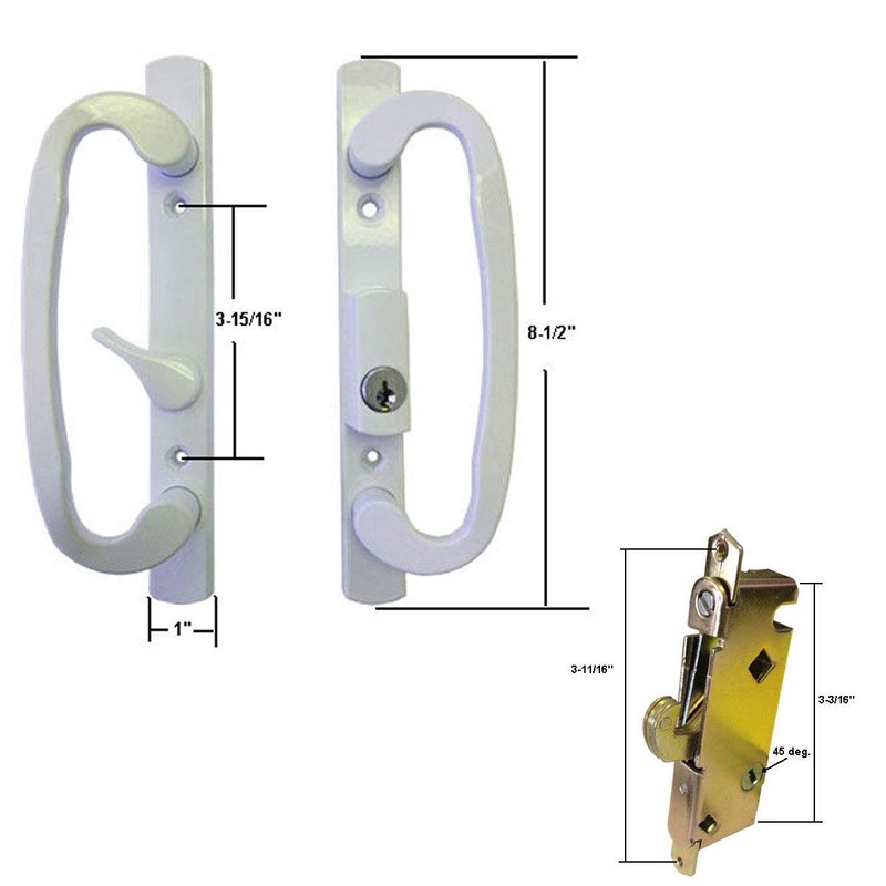 TechnologyLK Sliding Glass Patio Door Handle Set with Mortise Lock,