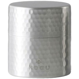 Kogu Teaware Storage Container, Tea Canister, Small 【Made in Japan】 Dishwasher Safe, with Inner Lid, Good Sealing, Light Blocking, Preserves Freshness, Hammered Pattern, Tea Leaves 100g, Stainless