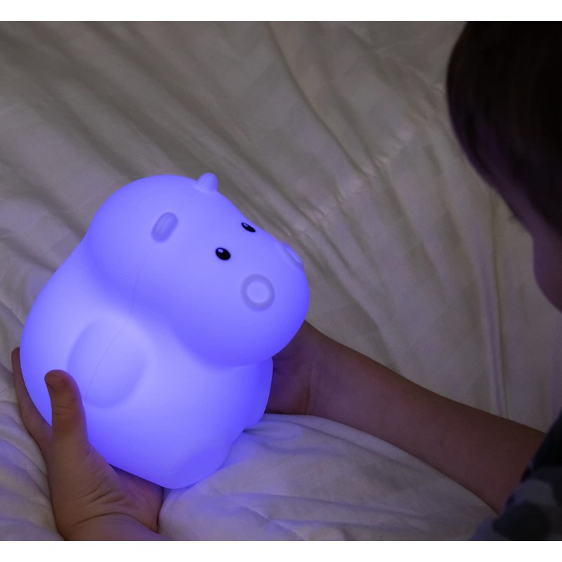 LumiPet Hippo Kids Night Light, Huggable Nursery Light for Baby