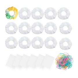 JKDHJK Pack of 15 White Hair Bobbles Scrunchies for Tie Dye, DIY Elastic Soft Hair Bobbles Girls and Women Hair Accessories for Ponytail Holder Hair Bobbles Girls