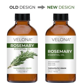 velona velona Rosemary Essential Oil - 4 Fl Oz | Hair growth | Therapeutic Grade 100% Pure and Natural | for Aromatherapy Diffuser, Massage, Skincare, Haircare, Soapmaking
