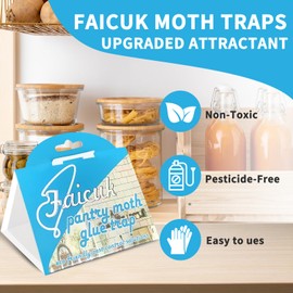 Faicuk Pantry Moth Traps with Pheromone Attractant for Home, Kitchen, and Storeroom Odorless, Insecticide-Free and Non-Toxic (8 Pack)