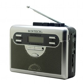 WINTECH PCT-11R2 Tape Recorder with Radio (FM Wide Compatible), Silver, Auto Reverse
