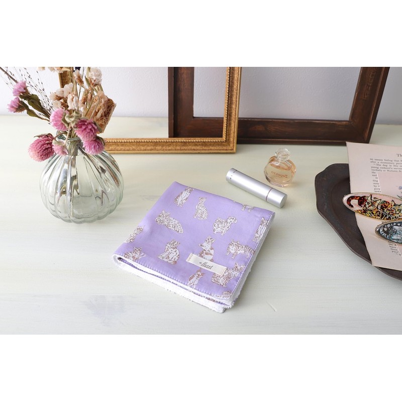 DDintex FLORET LONDON Stitched Hand Towel, Miao, Lavender, 9.8 x