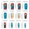 Medium Square Press on Nails Gradient Fake Nails Colorful Stripe