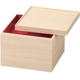 J-kitchens Excursion Lunch Box, Made in Japan, 3 Tiers, 5.5 Inches, Good Wood, Paper, Shiraki, 6.5 x 6.5 x 6.3 inches (16.5 x 16.5 x 16.1 cm)