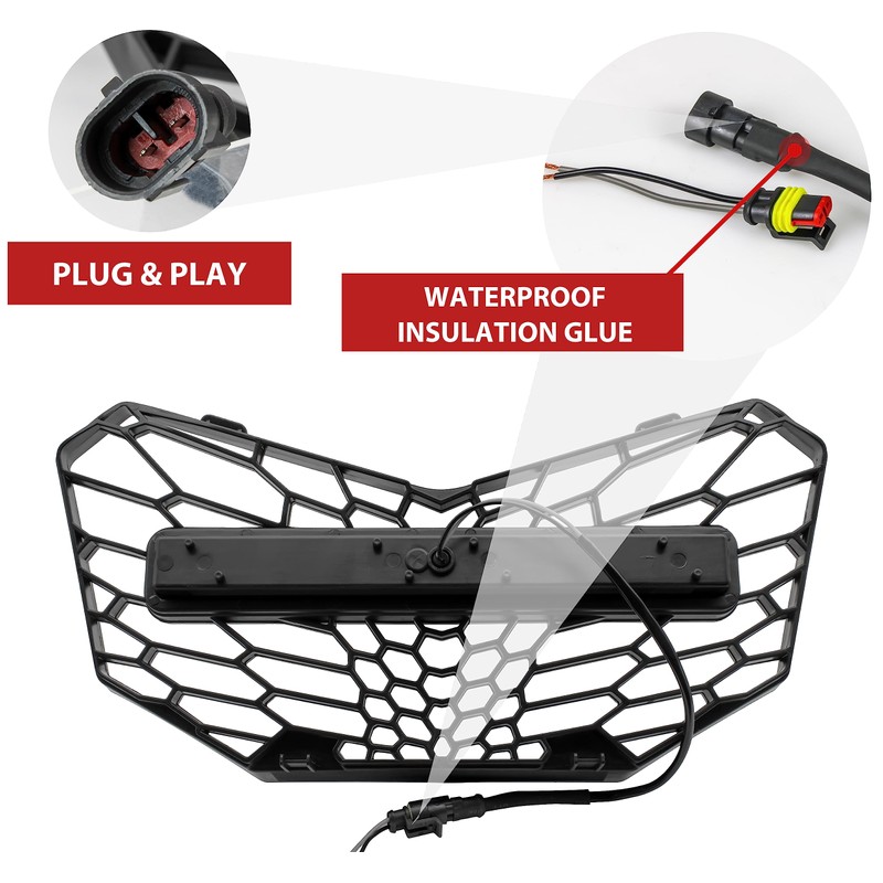 SAUTVS Grill with Light for Maverick Trail, Front Mesh Grille