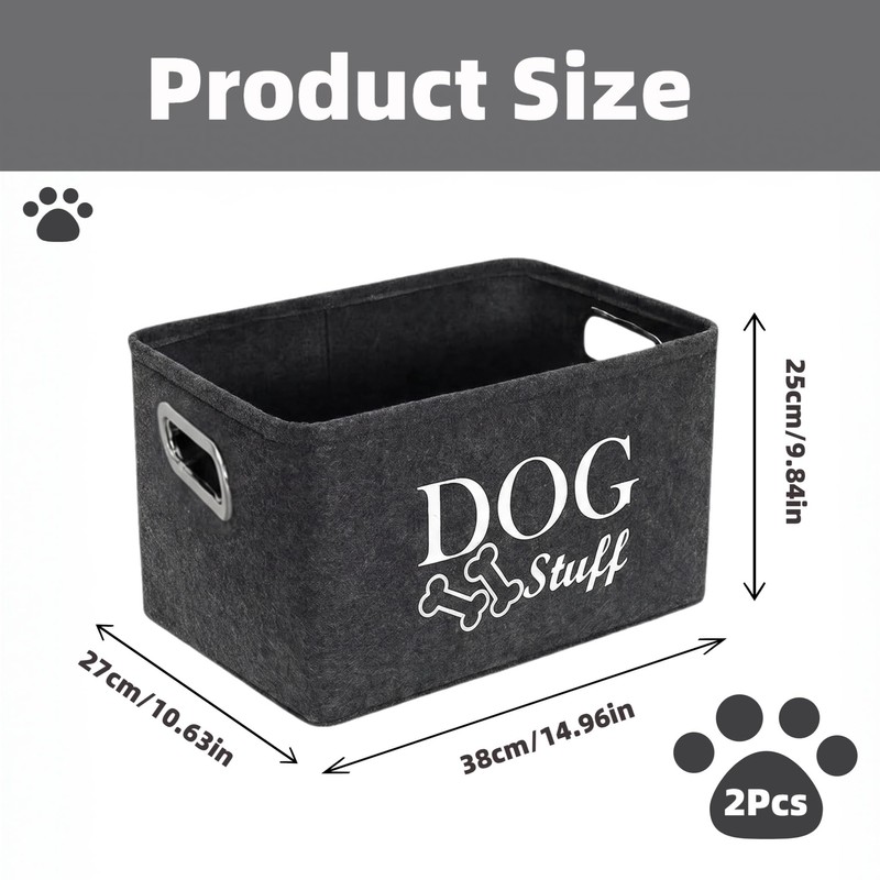 SMYJDMM Dog Toy Box, 2Pcs Dog Toy Storage 38 x