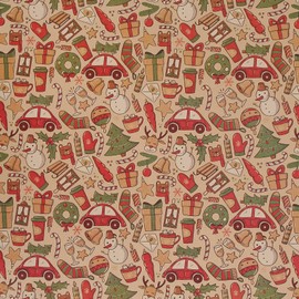 Aimyoo Kids Christmas Wrapping Paper Roll, Stockings Gloves Red Trucks Gift Boxes Design, Xmas Gift Wrap Paper 17 inch x 10 ft