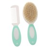 Generic Newborn Soft Scalp Massage Brush and Comb Set Natural