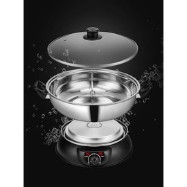 Sonya 5L Electric Dual-Sided Shabu Shabu & Mongolian Hot Pot – Stainless Steel, Large Capacity for Family Meals & Hot Pot Parties