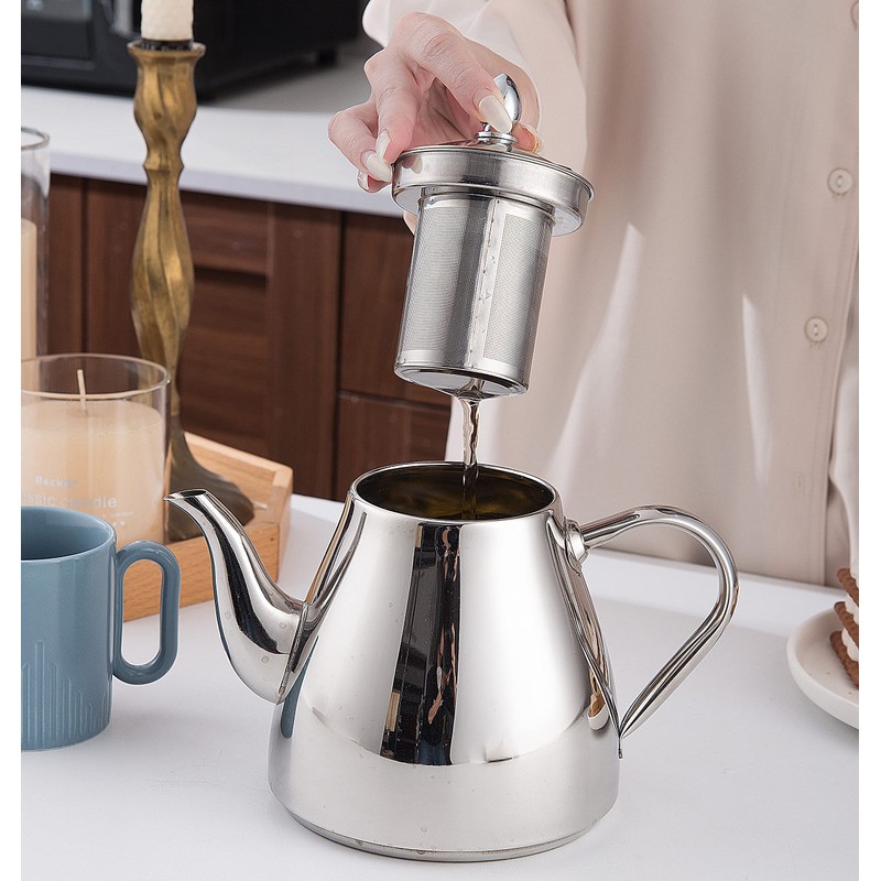 SANQIAHOME Stainless Steel Teapots with Infuser 2000ml
