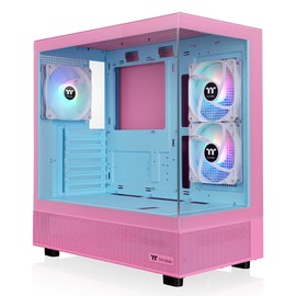 Thermaltake View 270 Plus TG ARGB Mid Tower Chassis; 3x120mm ARGB Lite Fans Included; 360mm Radiator Support; 420mm GPU Clearance; 180mm Air Cooler Max Height; Bubble Pink; CA-1Y7-00MAWN-00