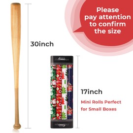 Ribbli Christmas Wrapping Paper 17 Inch Gift Wrapping Paper for Kids 4 Rolls Merry Christmas Santa Claus Snowman Christmas Tree Printed Assortment -17 Inch x 10 Feet Per roll