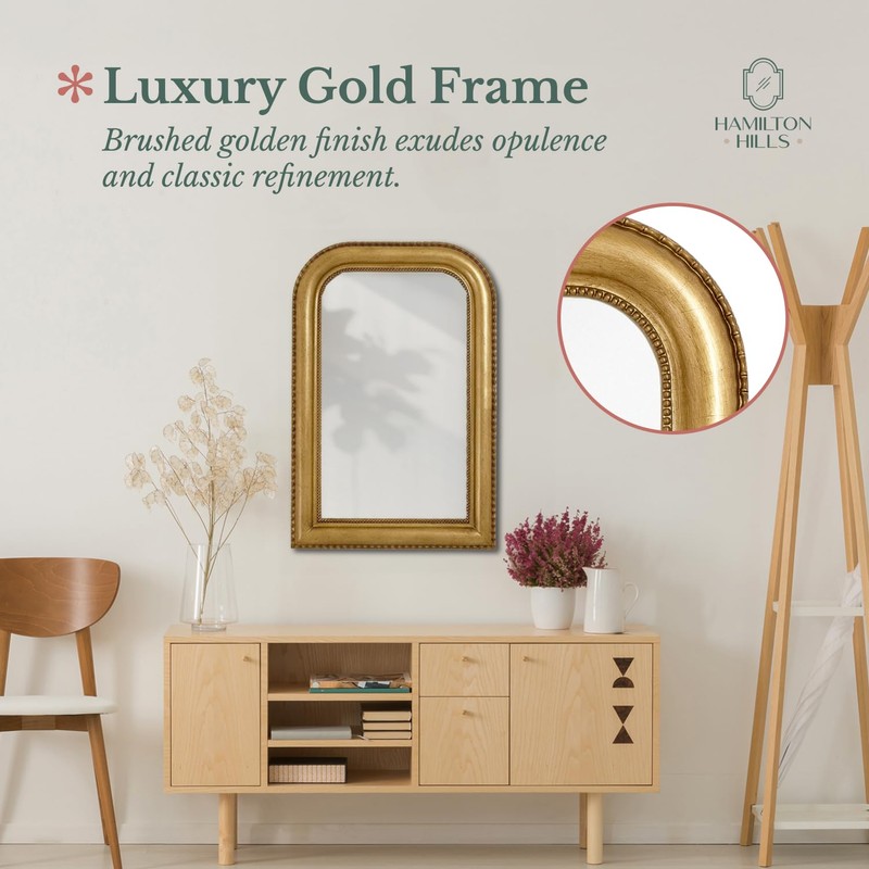 Hamilton Hills 36" x 24" Classic Gold Framed Polished Glass