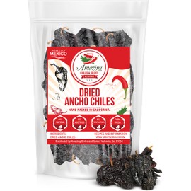 Dried Ancho Chiles Peppers 4 oz – Natural & Premium for Authentic Mexican Mole, Sauces, Stews, Salsas, and More! Sweet & Smoky Flavor with Mild to Medium Heat to Elevate Your Favorite Recipes.