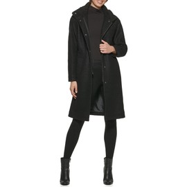 Kenneth Cole Women's Wool Coat, Full Zip Black, Small