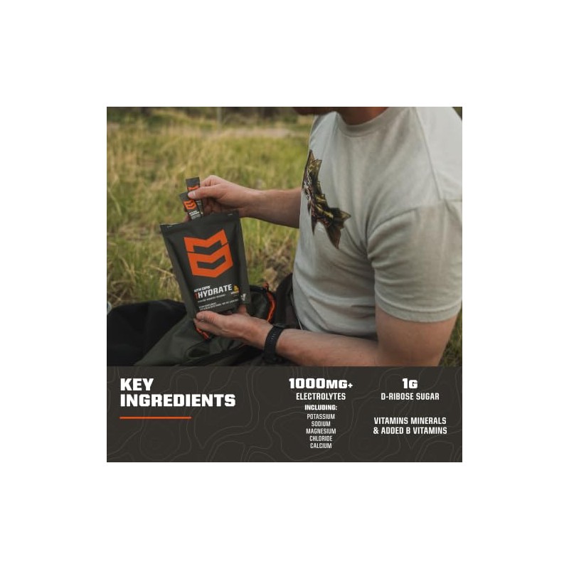 MTN OPS Bebida en polvo Hydrate Electrolytes, 20 sobres individuales