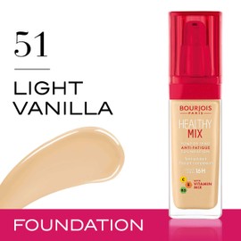 Bourjois Healthy Mix Anti-Fatigue Medium Coverage Liquid Foundation, 51 Light Vanilla, 30ml, SPF 29199601051