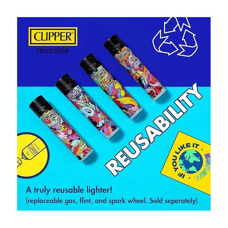 Clipper - Classic Large Reusable Lighter 48 Pack - Tattoo