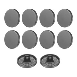 HARFINGTON 10pcs 24L Metal Round Flat Sewing Buttons 15mm Alloy Shank Craft Replacement Button for Men Women Suit Woolen Coat Shirt Trousers Sewing Crafts, Black