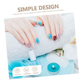 Housoutil 12sets Short Square Fake Nails Press Nail Kit Manicure Supplies for Women