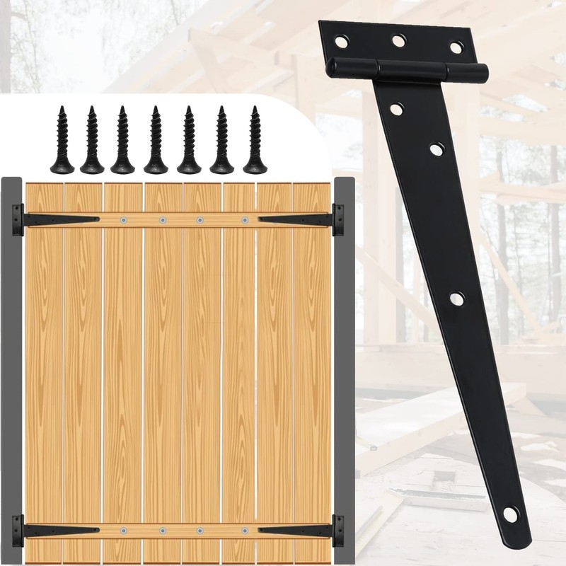 2 Pcs Heavy Duty T Hinges with Mounting Screw, 8