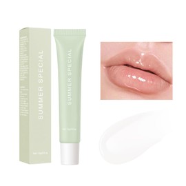 Summer Lip Butter Balm 2 Color(Green+coffee), Glossy Moisturizing Lip Balm, Summer Non Sticky High Shiny Finish Conditioning Lip Glow Oil for Shine Hydration Sheer Tinted Soothing Lip Care.
