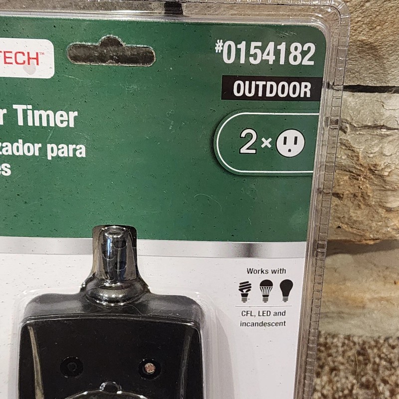 Utilitech Light Sensing Outdoor Countdown On/Off Timer with 7 Settings