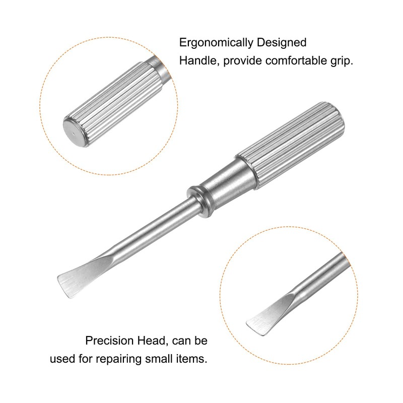 sourcing map 2pcs Mini Bracelet Screwdriver 4mm Titanium Steel Slotted