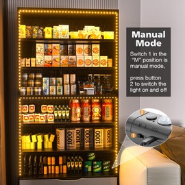 WOBANE Rechargeable Motion Sensor Strip Light, LED Closet Lights, Upgraded Battery Operated LED Strip Light for Wardrobe,Stair,Pantry,Cabinet,Cupboard,Bed,Locker,2700K Warmwhite,Black,6.56ft,2 Pack