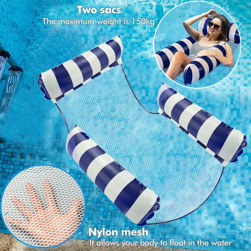 SHENGMEI Water Hammock Pool Inflatable Chairs Thicken 2 Pack, Inflatable