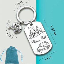 ZYSSXNDM Keychain Happy Camper RV Keychain Shitter's Full Camping Gifts for Men Women Camper Trailer