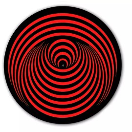 Plastic Waffles DJ Vertigo Red Record Label 7" inch Slipmat Portablism Turntable Slip Mat x1