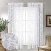 OVZME Anji Sheer White Curtains 63 Inches Long, Light &