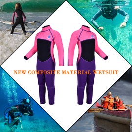 REALON Kids Wetsuit Shorty Boys Girls 3mm Neoprene One Piece Thermal Swimsuit 2mm Warm Full Long Sleeve Wet Suits Cover Toddler Child Junior Youth Swim Surf Dive