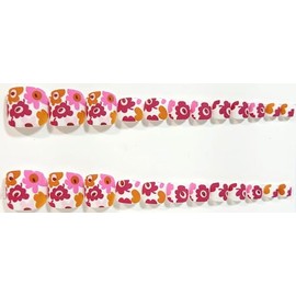 Flower Power Matte Press-on Toenails - 24 Pieces - Artificial Nail Kit