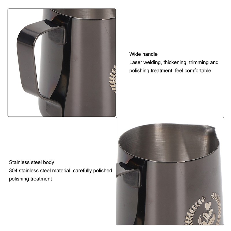 Frothing Cup 600ml 304 Stainless Steel Thickened Milk Frothing Jug