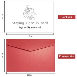 Funny Cat Sobriety Card - Humorous Support for Friends & Family, One Year Sober Anniversary