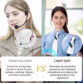 Jkoailiwi Portable Voice Amplifier with Wireless Lapel Microphone for Teachers, Tour Guide, Elderly, Wireless Voice Amplifier for Classroom, Clip On Microphone System Speaker, Teacher Must Haves