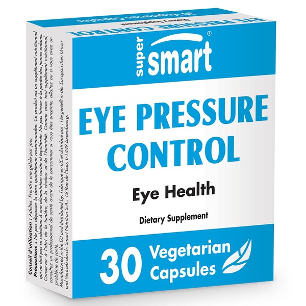Supersmart - Eye Pressure Control (Patented Ingredients) - with Mirtoselect Bilberry Extract & Pycnogenol Pine Bark Extract - Eyes Supplement | Non-GMO & Gluten Free - 30 Vegetarian Capsules