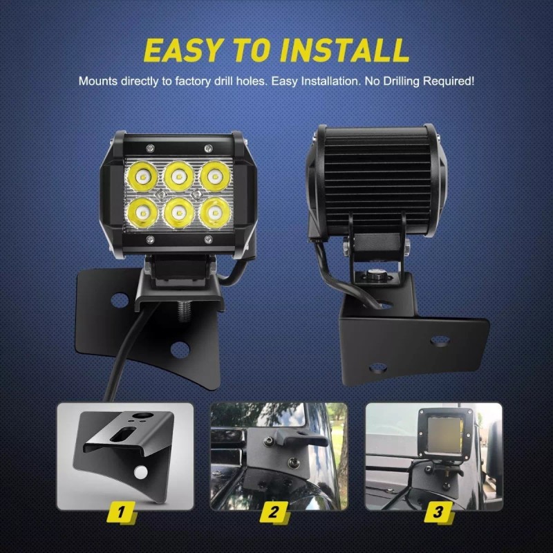 Mounting Brackets Nilight Bases Para Faros Dually Jeep 2007-2017 Jk