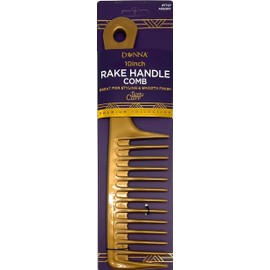 DONNA Rake Handle Comb 10inch, Tooth Comb Detangles Wet or Dry Hair Yellow Color