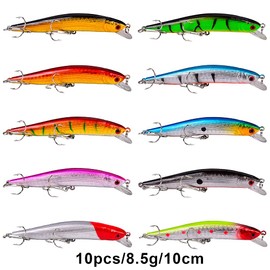 Bass Fishing Lures Kit Set Topwater Hard Baits Minnow Crankbait Pencil VIB Swimbait for Bass Pike Fit Saltwater and Freshwater (560-56pcs)