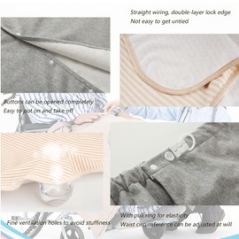 Yodilala Unisex Full Open Adult Diaper Skirt, Waterproof Diaper Skirt, Adjustable Diaper Skirt, Reusable Incontinence Diaper Skirt for Adults, Elderly, Children(Grey,XXL)