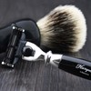 Haryali London 3 Edge Shaving Razor With Silver Tip Badger
