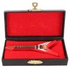 Guitar Brooch Pin Simulation Innovative Hand Crafted Red V Mini
