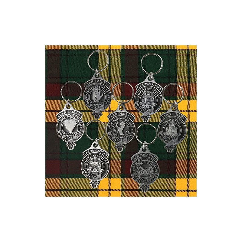 Sutherland Solid Pewter Scottish Clan Crest Key Chain/Key Ring