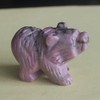 Hand Carved Mixed Gemstone Crystal Bear Figurine Animal Carving (Rhodonite)