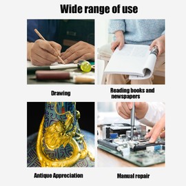 6 LED Measuring Magnifier,10X Loupe Measuring Magnifier Illuminated Jewelers Magnifying Glass USB Charging Magnifier for Jewelry Currency Stamps Textile Sewing Circuit